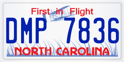 NC license plate DMP7836