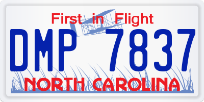 NC license plate DMP7837