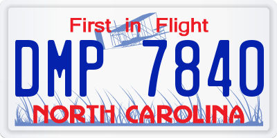 NC license plate DMP7840