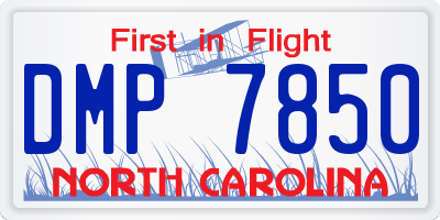 NC license plate DMP7850