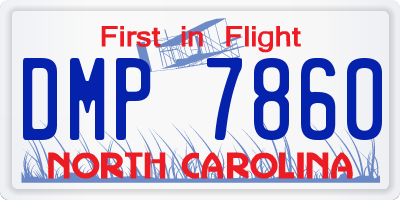 NC license plate DMP7860
