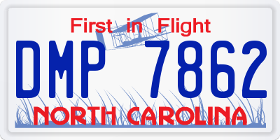 NC license plate DMP7862