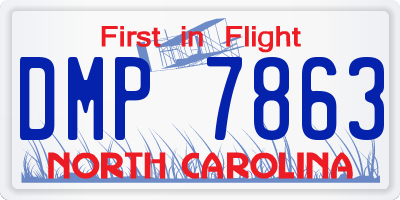 NC license plate DMP7863
