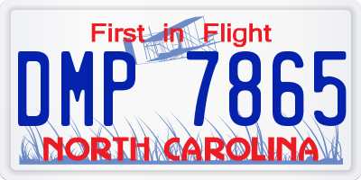 NC license plate DMP7865