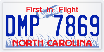 NC license plate DMP7869