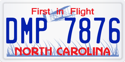 NC license plate DMP7876