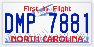NC license plate DMP7881