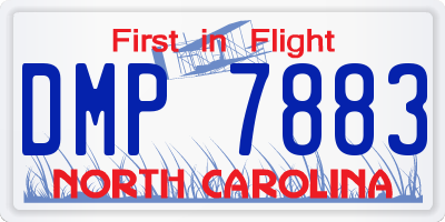 NC license plate DMP7883