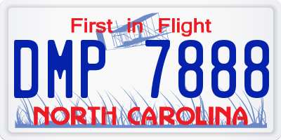 NC license plate DMP7888