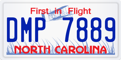 NC license plate DMP7889
