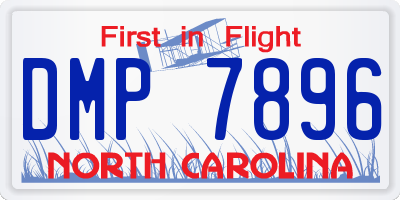 NC license plate DMP7896