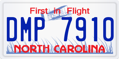 NC license plate DMP7910