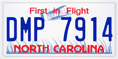NC license plate DMP7914