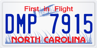 NC license plate DMP7915
