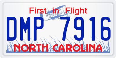 NC license plate DMP7916