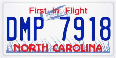 NC license plate DMP7918