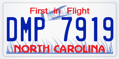 NC license plate DMP7919