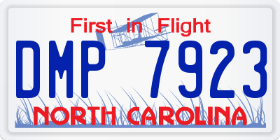 NC license plate DMP7923
