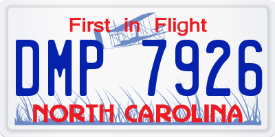 NC license plate DMP7926