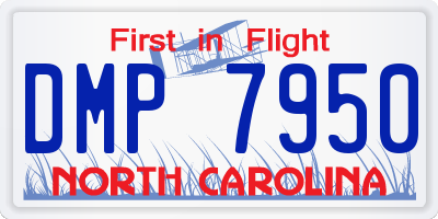 NC license plate DMP7950