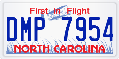 NC license plate DMP7954