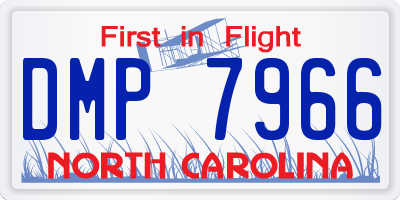 NC license plate DMP7966