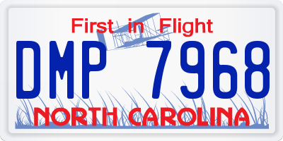 NC license plate DMP7968