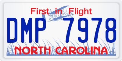 NC license plate DMP7978