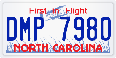 NC license plate DMP7980