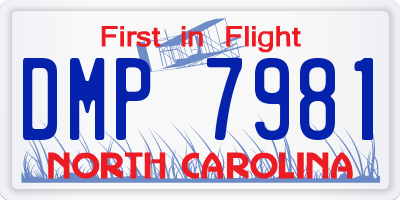 NC license plate DMP7981