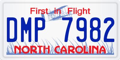 NC license plate DMP7982