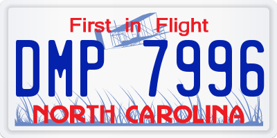 NC license plate DMP7996