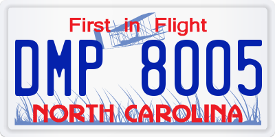 NC license plate DMP8005