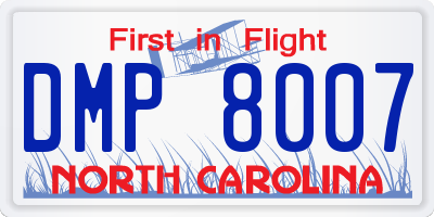 NC license plate DMP8007