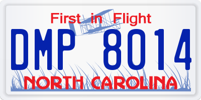 NC license plate DMP8014