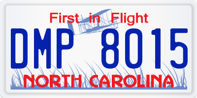 NC license plate DMP8015