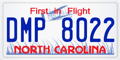 NC license plate DMP8022