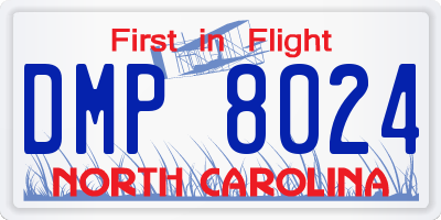 NC license plate DMP8024