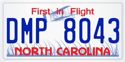 NC license plate DMP8043