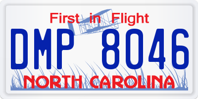 NC license plate DMP8046