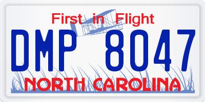 NC license plate DMP8047