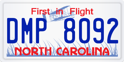 NC license plate DMP8092