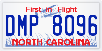 NC license plate DMP8096