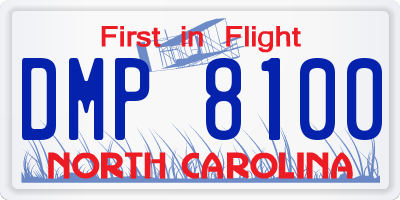 NC license plate DMP8100