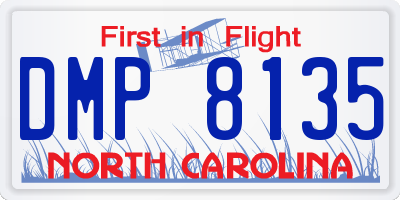 NC license plate DMP8135