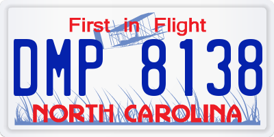 NC license plate DMP8138