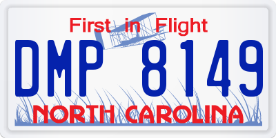 NC license plate DMP8149