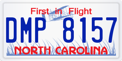 NC license plate DMP8157