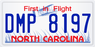 NC license plate DMP8197