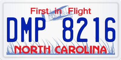 NC license plate DMP8216